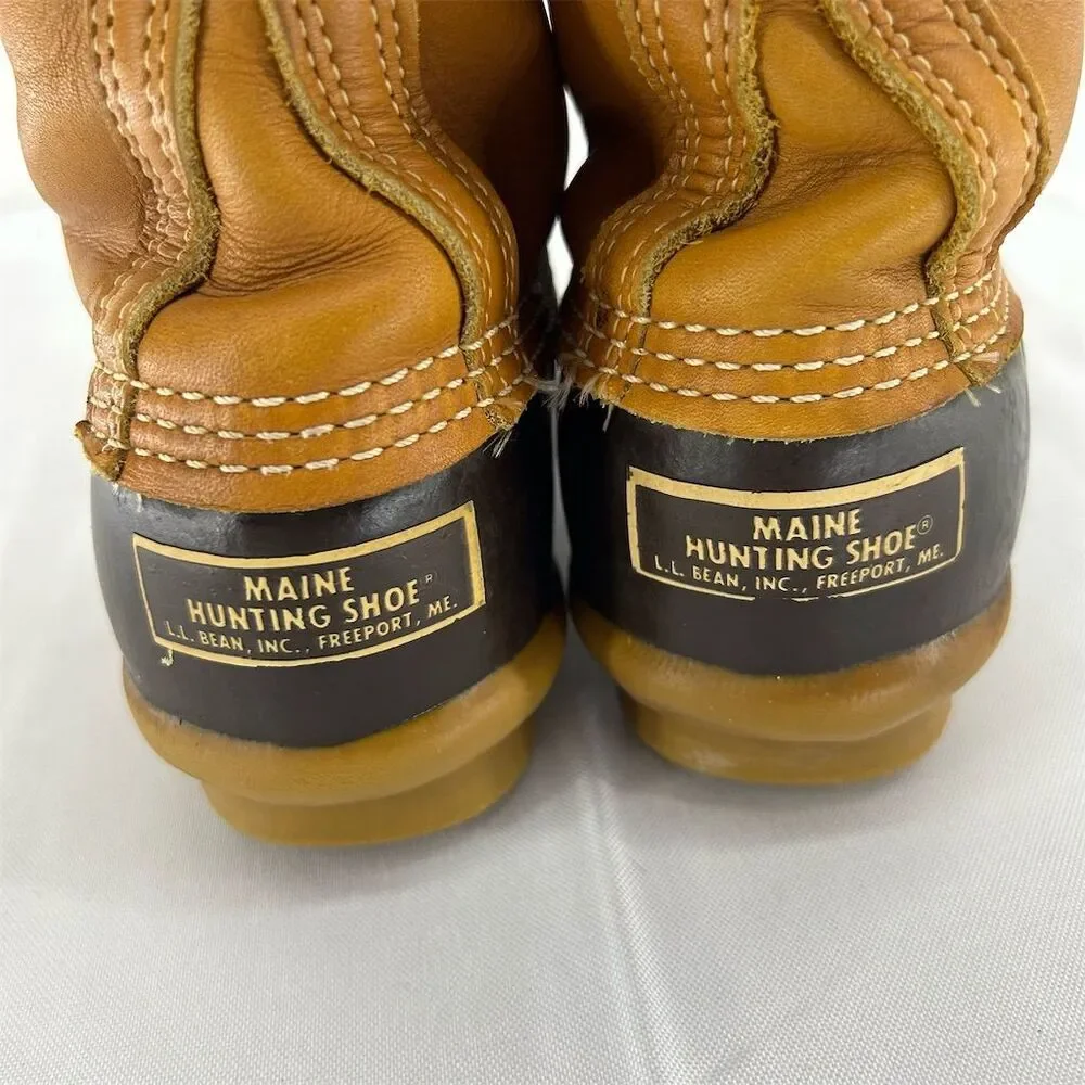 Vintage Original USA Made L.L. Bean Women's Duck Boots Size 6 Brown Ankle Rain
